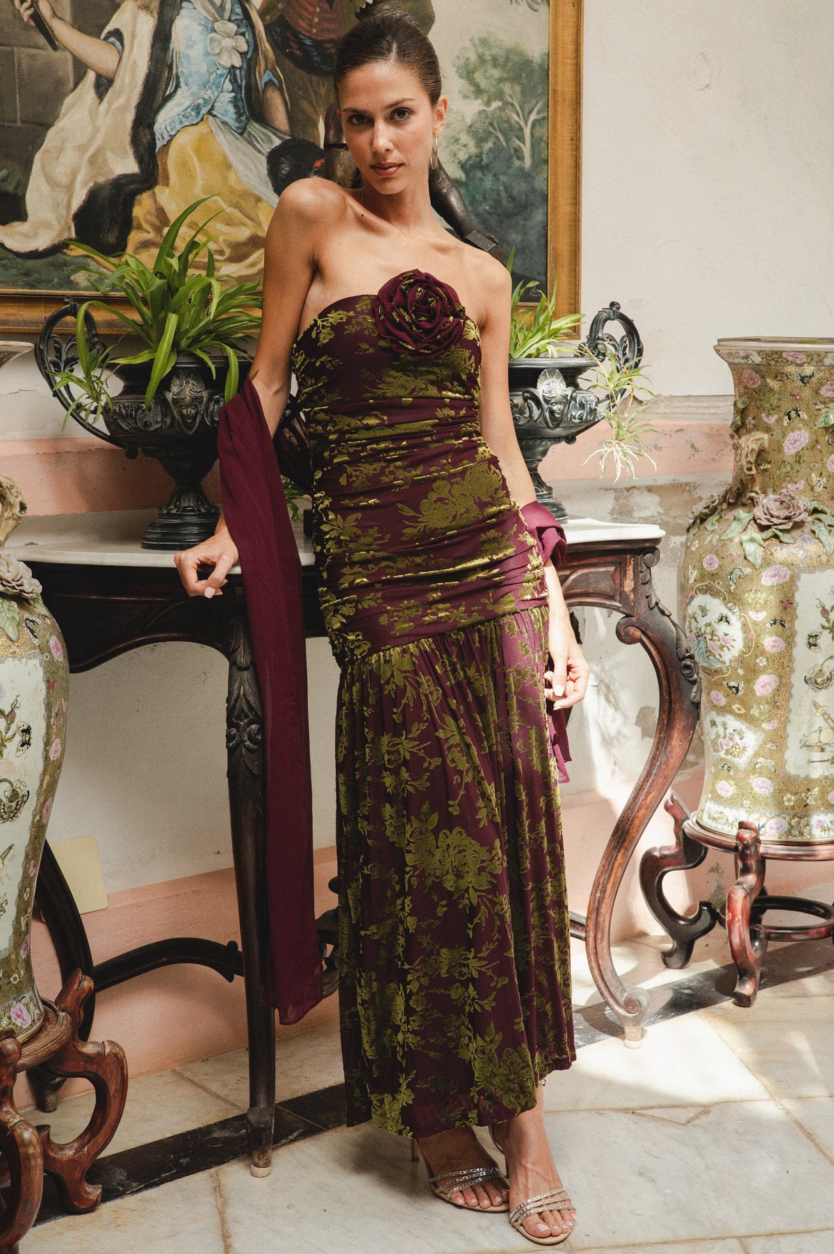 VESTIDO TEMPO BURDEOS